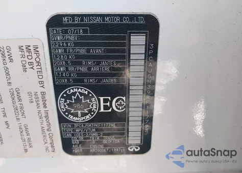 2019 Infiniti Qx50 Essential/Luxe/Pure from USA, damaged, VIN 3PCAJ5M39KF117793